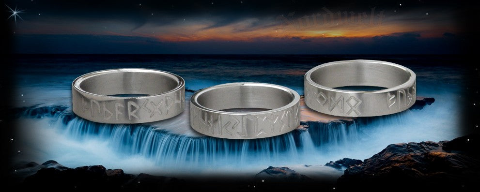 Edelstahl Runenring "altes Futhark"