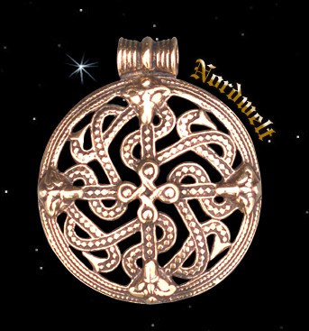 Anhänger Borrestil Wikinger Tierköpfe Schlangenmuster Bronze Schmuck Finnland Borre Ornamente