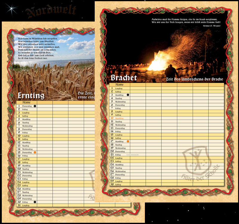 Germanischer Jahrweiser für die Sippe (Familienplaner) 2019 Kalender