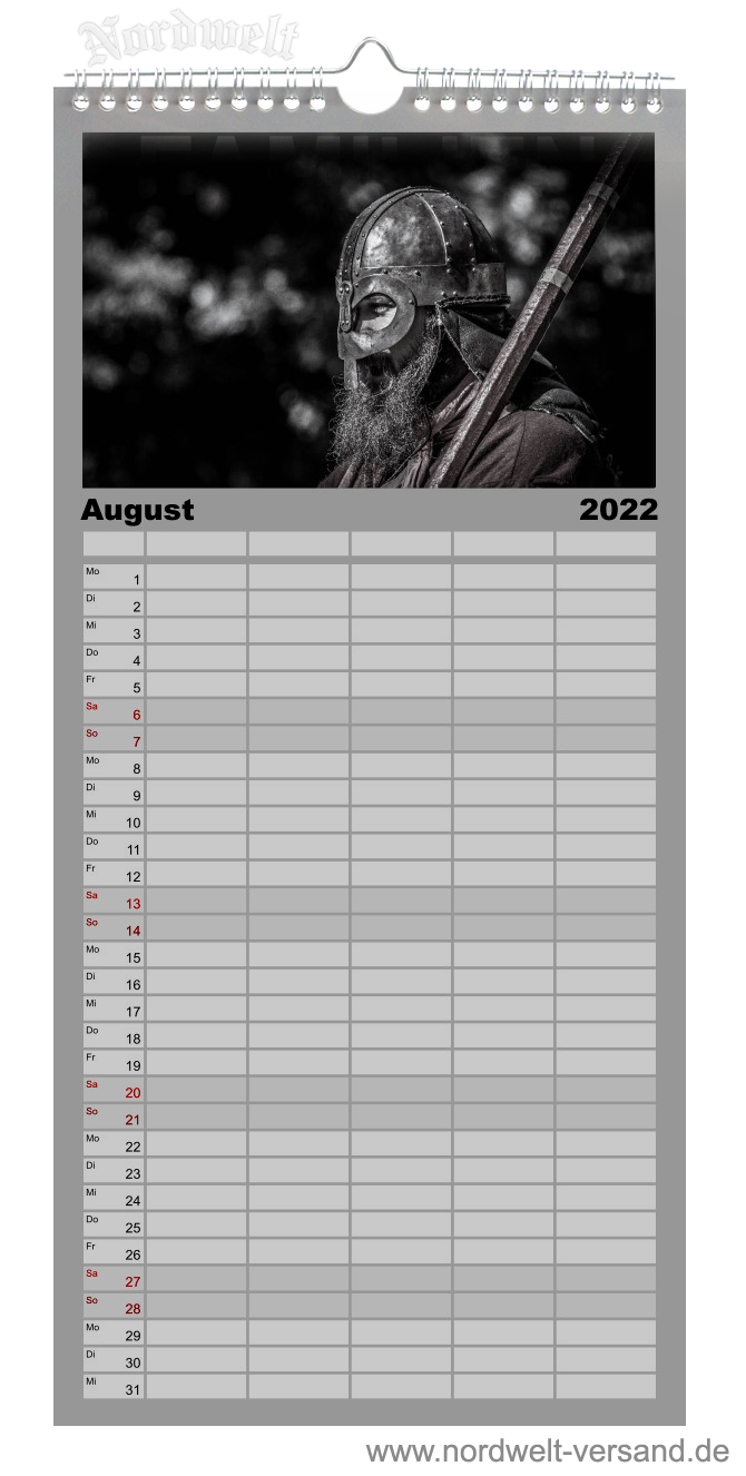 Wikinger und Krieger Familienplaner Kalender germanischer Sippenkalender Jahrweiser