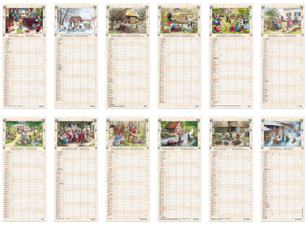 Bauenrkalender Sippenkalender. Kalender für die Familie