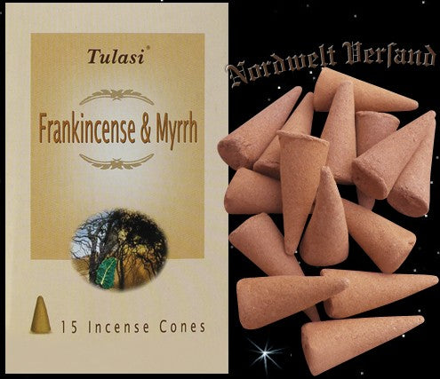 Räucherkegel "Weihrauch und Myrrhe / Frankincense & Myrrh" (Tulasi)