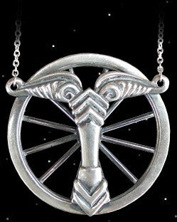 Irminsul als Anhänger (auf Speichenrad) - 925er Silber