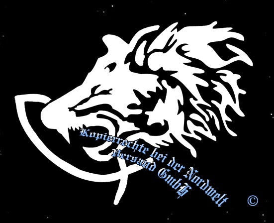 Wolf greift Fisch Antichrist Aufkleber Autoaufkleber ASATRU heidnisch Fenriswolf