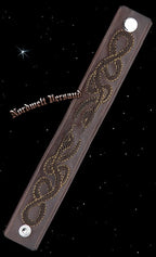 Wikinger Lederarmband braun Schlangen Muster