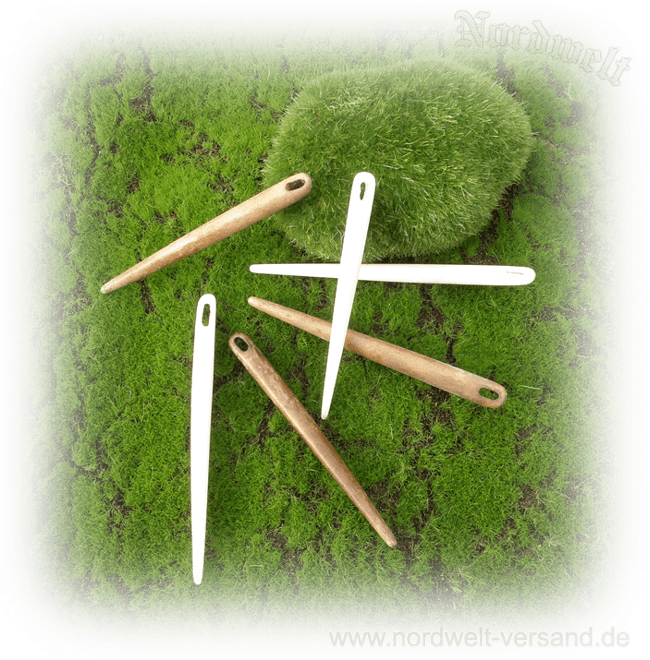 Nähnadel aus Knochen Stricknadel Nadelbinden mit Tierknochen Mittelalter Antike Steinzeit