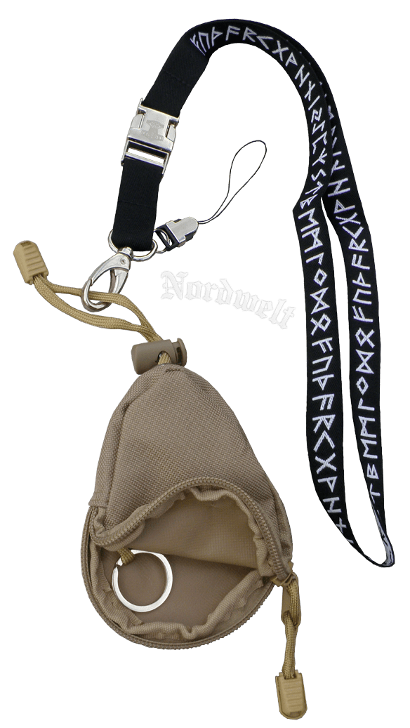 Runenband Schüsselband mit Runen und Thorhammer und Schlüsseltasche