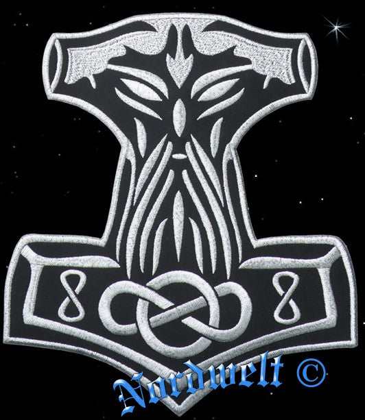 Thorhammer Aufnäher Thors- Hammer Mjölnir Thorhammer Qualität für Biker Kutte oder Jacke