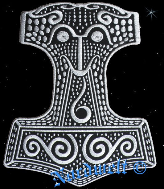 Skane Thorhammer Aufnäher aus Metall- Garn Qualität patches Biker Kutte oder Jacke
