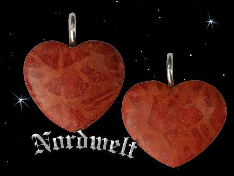 Herz Schmuck- Anhänger Koralle rote Schaumkoralle