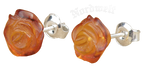 Bernstein Rose Blume echter Bernstein Ohranstecker Ohrschmuck Naturbernstein Ohrstecker Silber