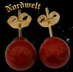 Ohrstecker mit Koralle, Stecker 925er Silber Ohrschmuck Korallenschmuck