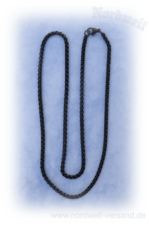 Erbskette Edelstahl, schwarz