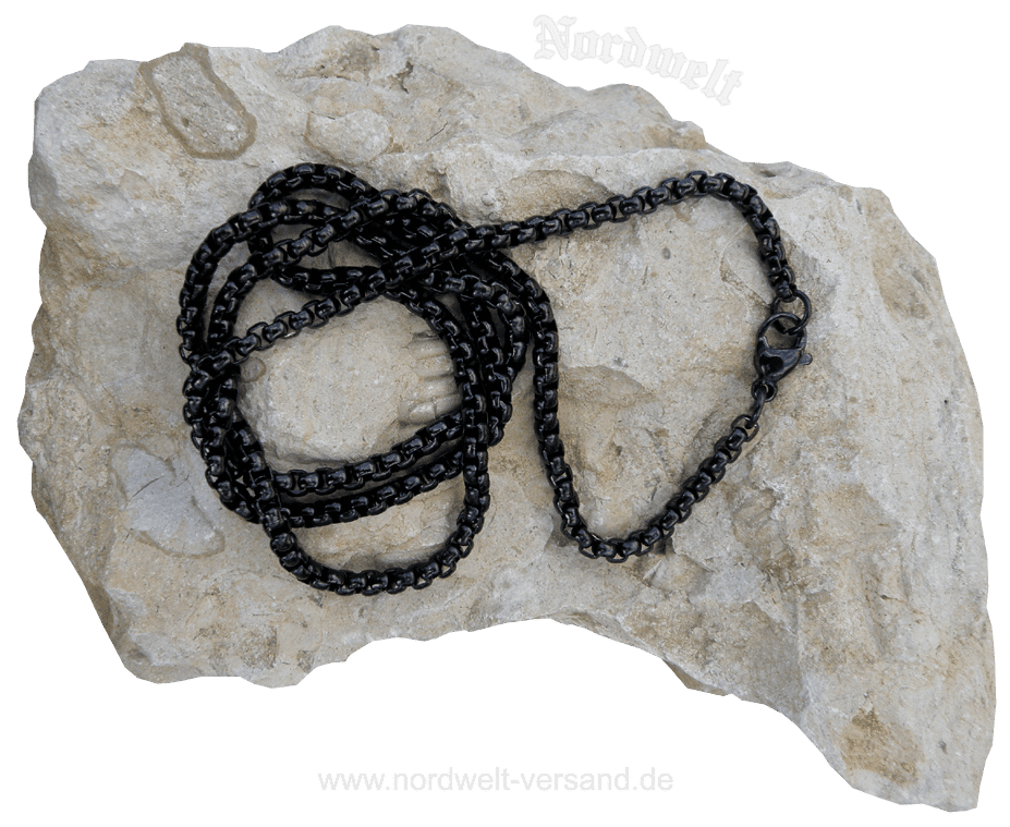 schwarze Erbskette Edelstahl 