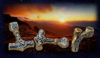 Thorhammer Mjönir, Thors-Hammer Edelstahl  teilvergoldet Mammen- Stil Schmuck teilweise vergoldet