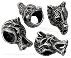 Fenriswolf Bartperle Wolf Edelstahl Barthülse Haarschmuck Bartschmuck