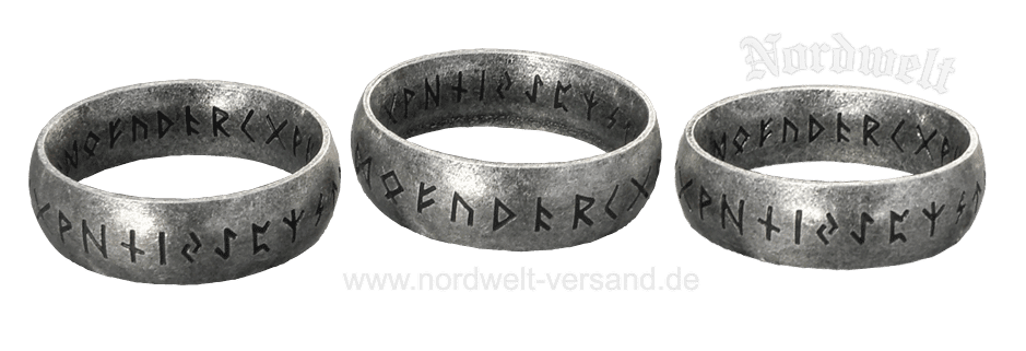 Runenring 24er Futhark,  Edelstahl Ring mit Runen