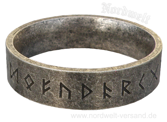 Edelstahl Runenring. Ring mit 24er Futhark