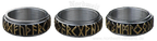 Runenring 24er Futhark, teilvergoldet Drehring mit Runen