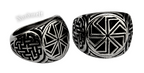 Kolovrat Ring Sonnenrad Edelstahl Siegelring ostgermanisch