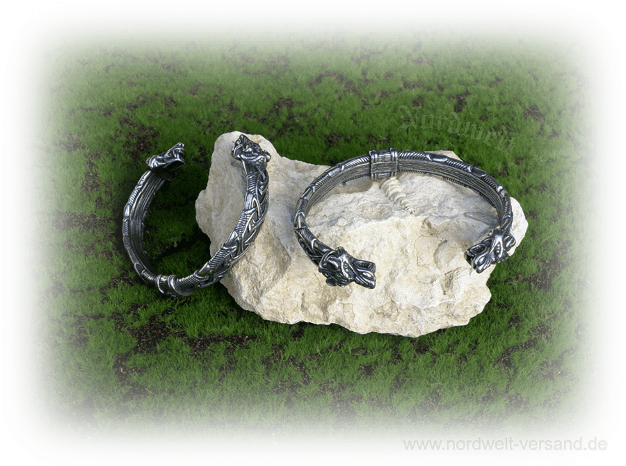 Wikinger Armreifen aus Edelstahl, Wikingerschmuck Wikingerarmreifen