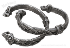 Wikingerschmuck Armreifen mit Wolfsköpfen aus Edelstahl Armschmuck