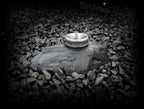 Runenring Edelstahl Ring mir Runen, 24er Futhark, alte Runenreihe Runenschrift
