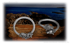 Geri und Freki Armreifen Armschmuck mit Wolfsköpfen Schmuck aus Edelstahl Wikinger Asatru