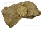 Vegvísir (Wegweiser) Wikinger Kompass Schmuckanhänger vergoldet