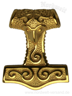Thorhammer vergoldet aus Edelstahl Thors-Hammer Mjoelnir Wikinger Schmuck