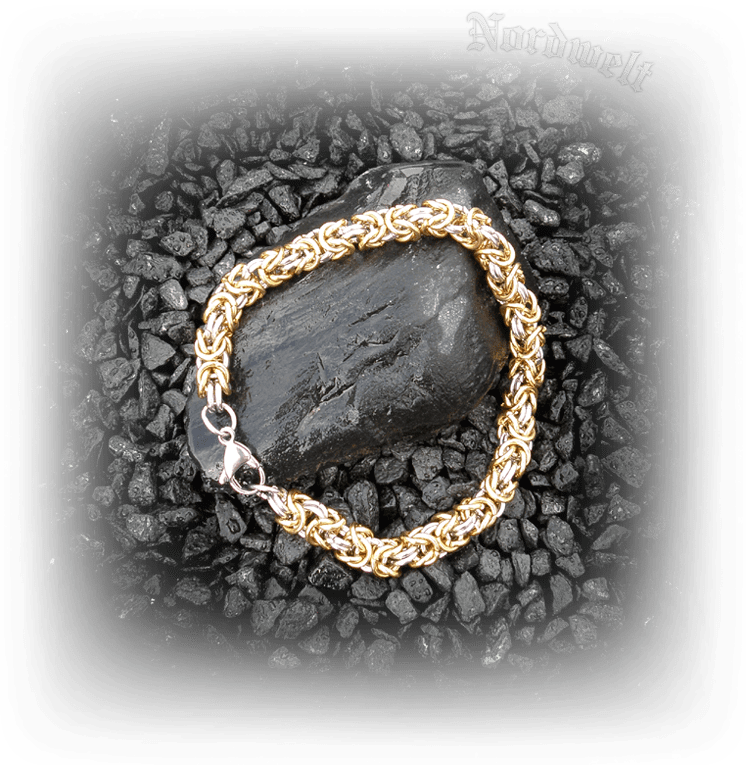 Königskette Armkette teilvergoldet, edler mittelalterlicher Schmuck, Byzantiner- Kette, Armschmuck