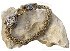 Wikinger Armkette Königskette teilvergoldet, Mittelalter-Schmuck, Edelstahl 