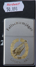 Zippo Benzinfeuerzeug Fallschirmjäger Glück ab