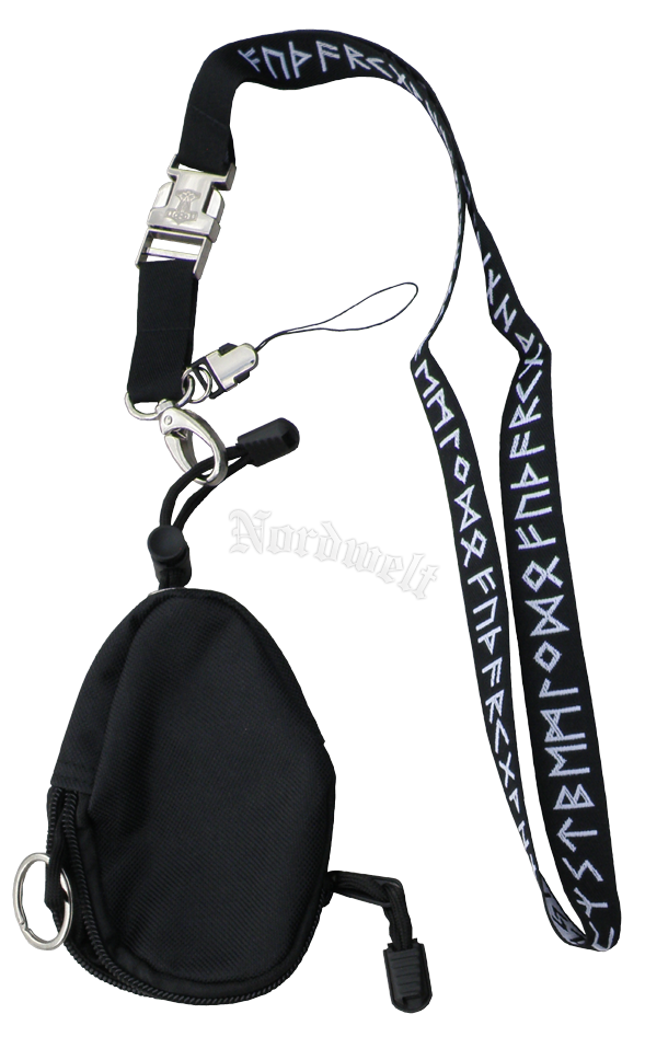 Runen- Schüsselband mit Thorhammer und Schlüsseltasche, Runenband Futhark