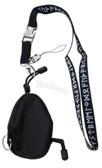 Runen- Schüsselband mit Thorhammer und Schlüsseltasche, Runenband Futhark