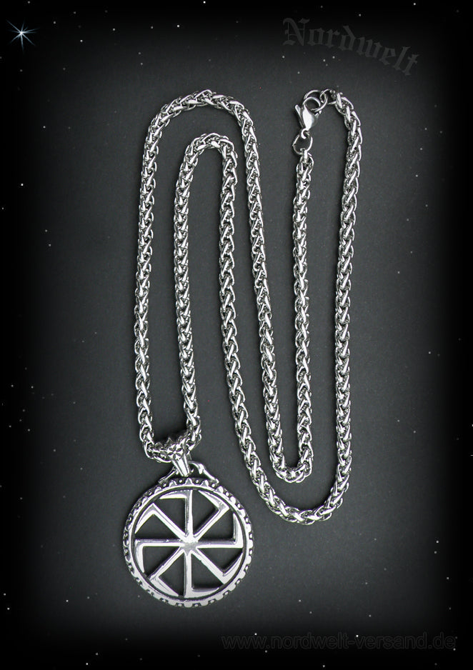 Kolovrat Anhänger Sonnensymbol von Svarog Sonnenrad Slaven Schmuck Edelstahl