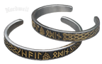 Runen- Armreifen Armschmuck mit Runenschrift Armband Edelstahl "Heil Odin"