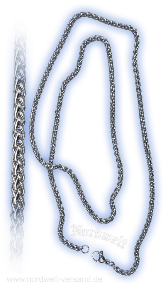 Zopfkette, Halskette, 60 cm Kette aus Edelstahl Schmuck