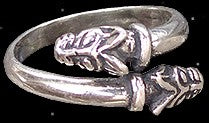 Wolfskopf Ring Geri Freki Silber Odins Wölfe Wikinger Schmuck Silberring mit Wolf  Asatru 