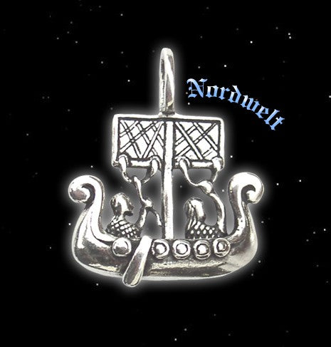 Wikingerschiff Anhänger 925er silber Lillbjärs / Gotland Wikinger Schmuckanhänger