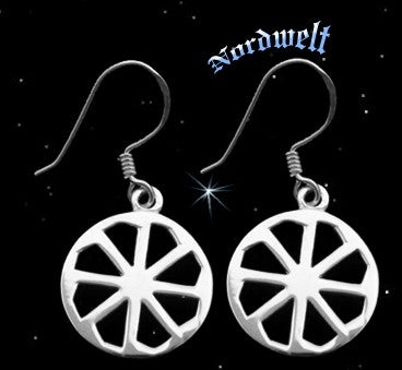 Kolovrat Ohranhänger Ohrhaken Wagenrad  925er Silber Ohrschmuck