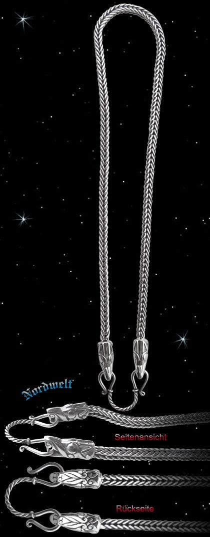Wikinger Königskette "Jörmungandr"  925er Silber Halskette Wikinger byzantinische Kette