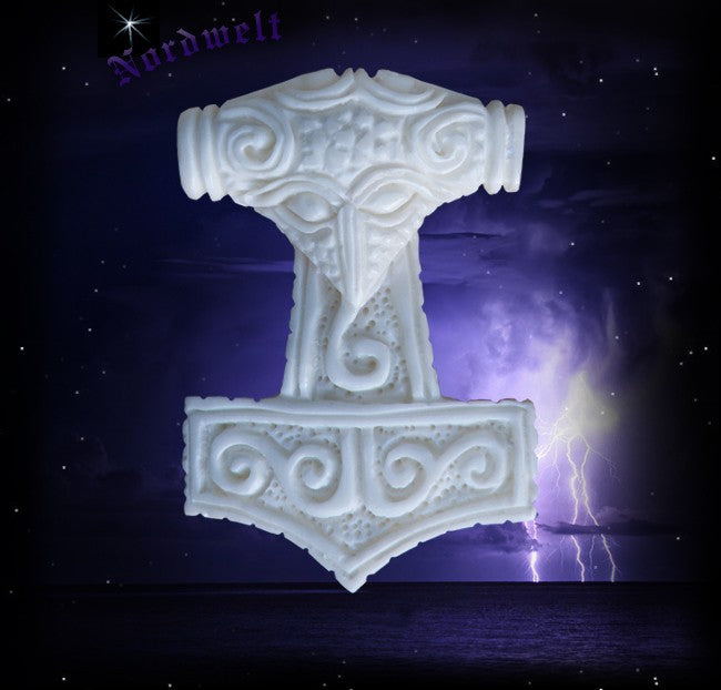 Thorhammer Knochen Schmuck Handarbeit Skane Thors-Hammer Mjönir