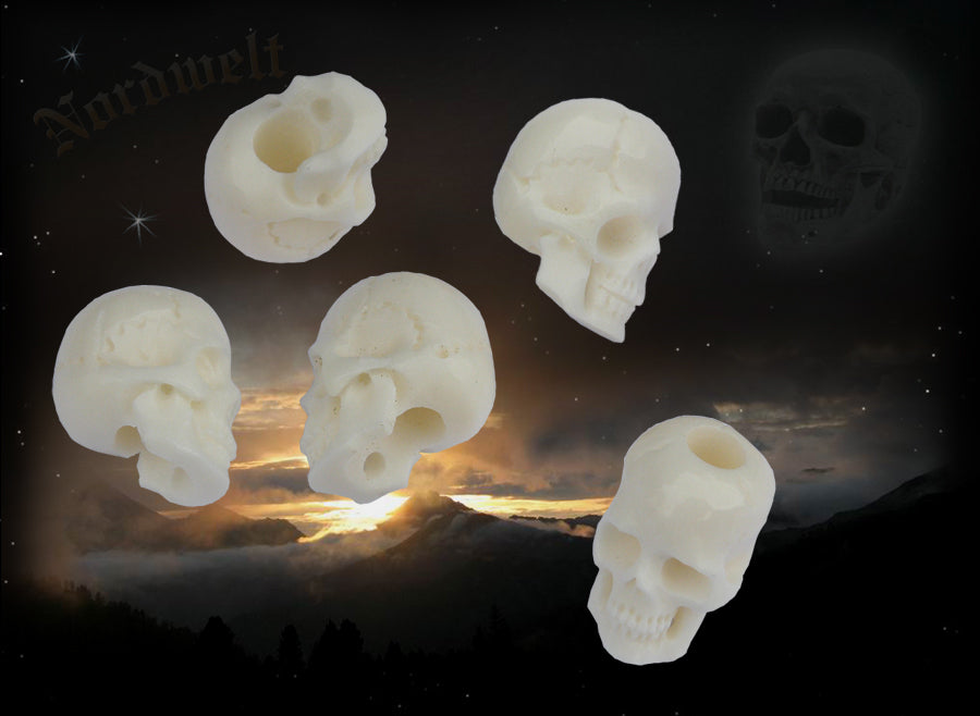 Bartperle Totenkopf Haarschmuck aus Knochen Bartschmuck
