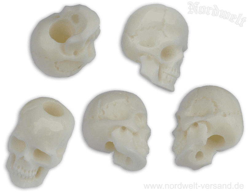 Totenkopf Bartperle aus Knochen Bartschmuck Haarschmuck