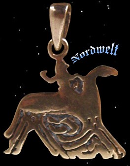 Odin auf Sleipnir Anhänger bronze Wodan Wotan Göttervater Schmuck Wikinger