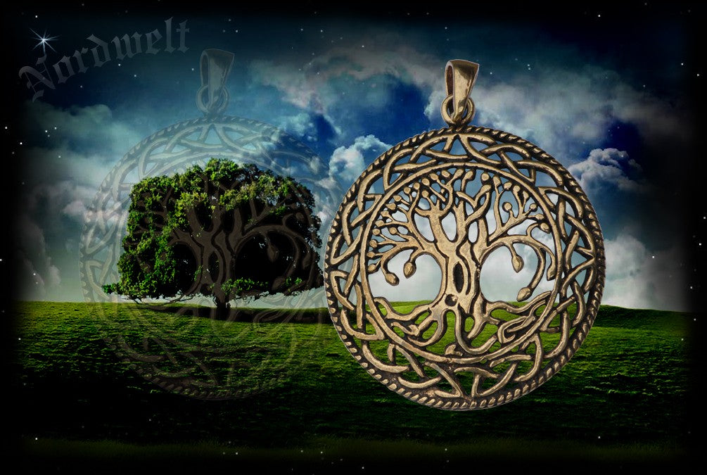 Lebensbaum Anhänger Schmuck Bronze Yggdrasil Weltenesche