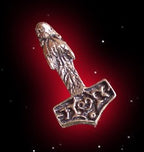  Thorhammer mit Wolfskopf Anhänger Bronze Thors Hammer  Mjölnir