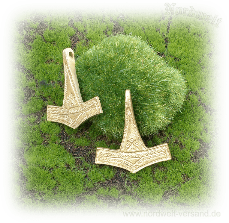 Bornholm Thorshammer Messing Mjölnir Thorhammer Anhänger Dänemark Wikinger Schmuck