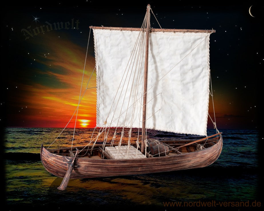 Wikingerschiff Modellbau Frachtschiff der Wikinger Lastschiff Segelschiff 1:35